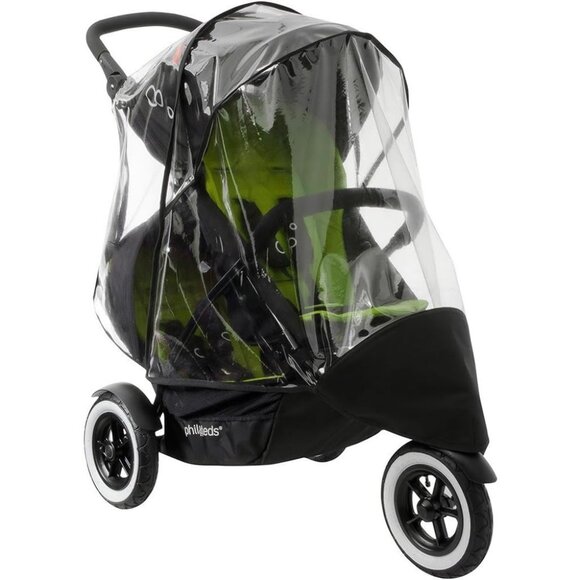 Phil&Teds Double Storm Clear Cover for DOT Stroller (Stroller Not Included)